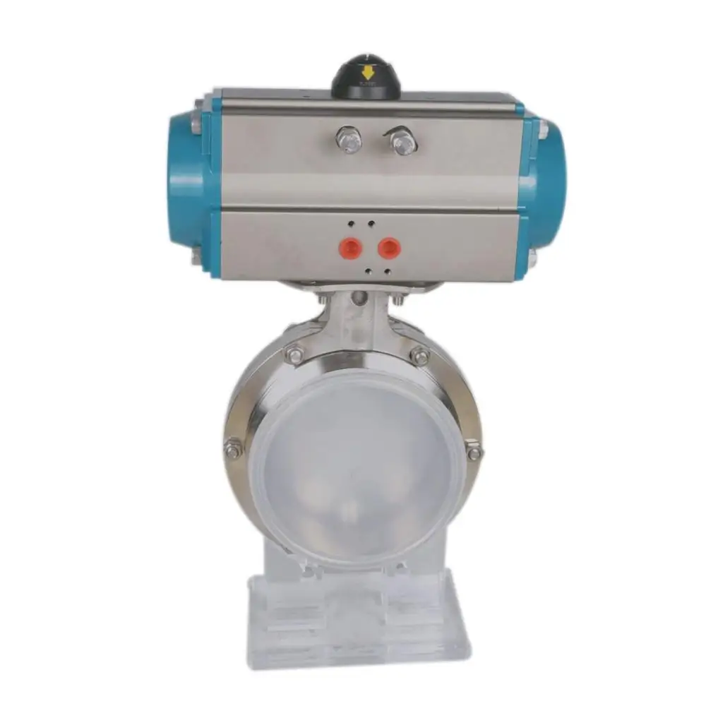 DN150 DN 80 DN250 DN200 Pneumatic Actuator Wafer type Butterfly Valve with  Limit Switch