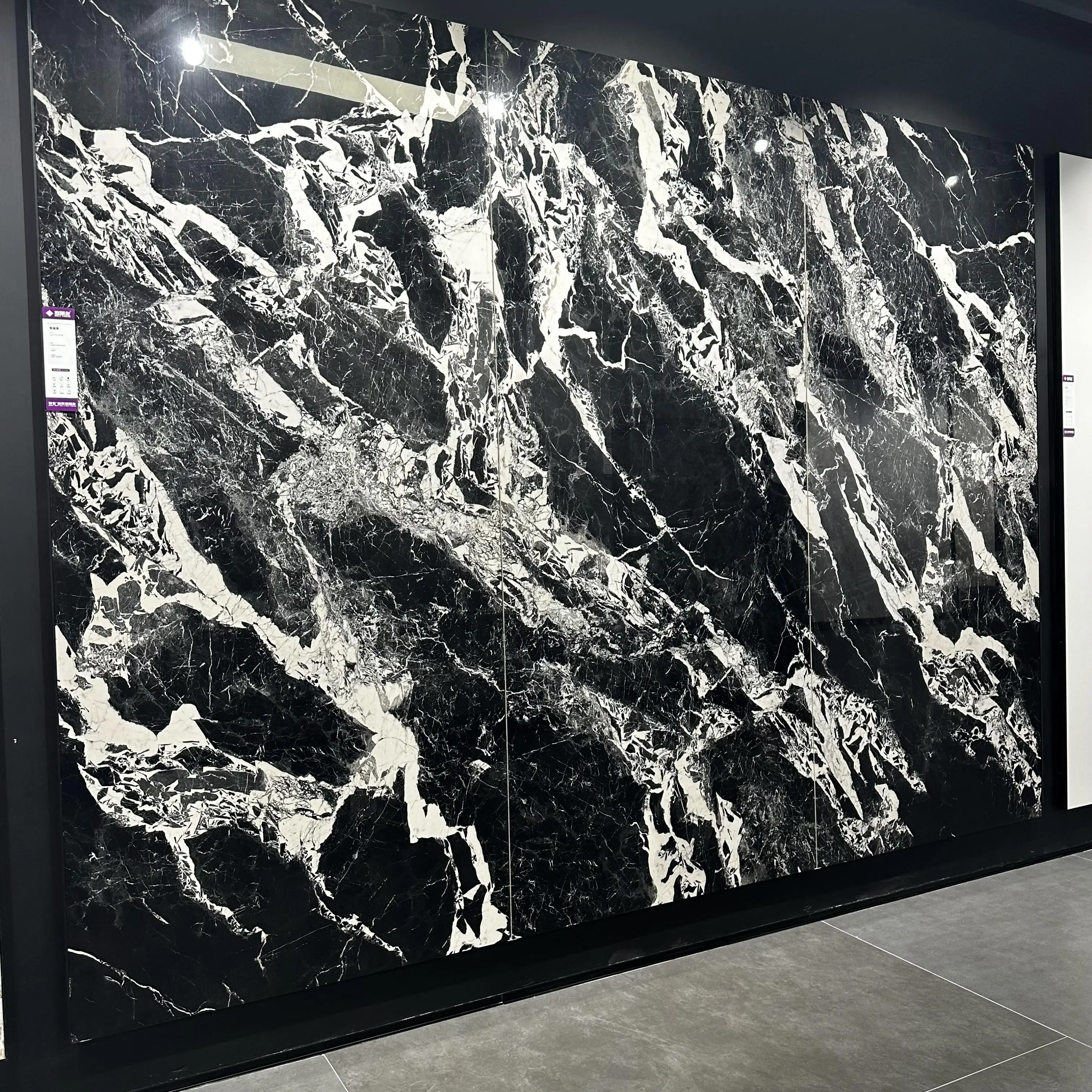 Thin Porcelain Slabs Big Size Black Sintered Stone Look Wall Covering Panels 6/9/12mm Thickness Porcelain Slabs Wall Paneling