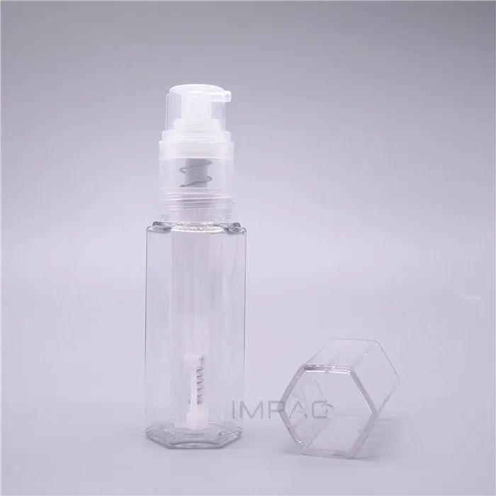 beauty hexagon plastic transparent powder spray bottle dry powder glitter spraying bottle 30ml