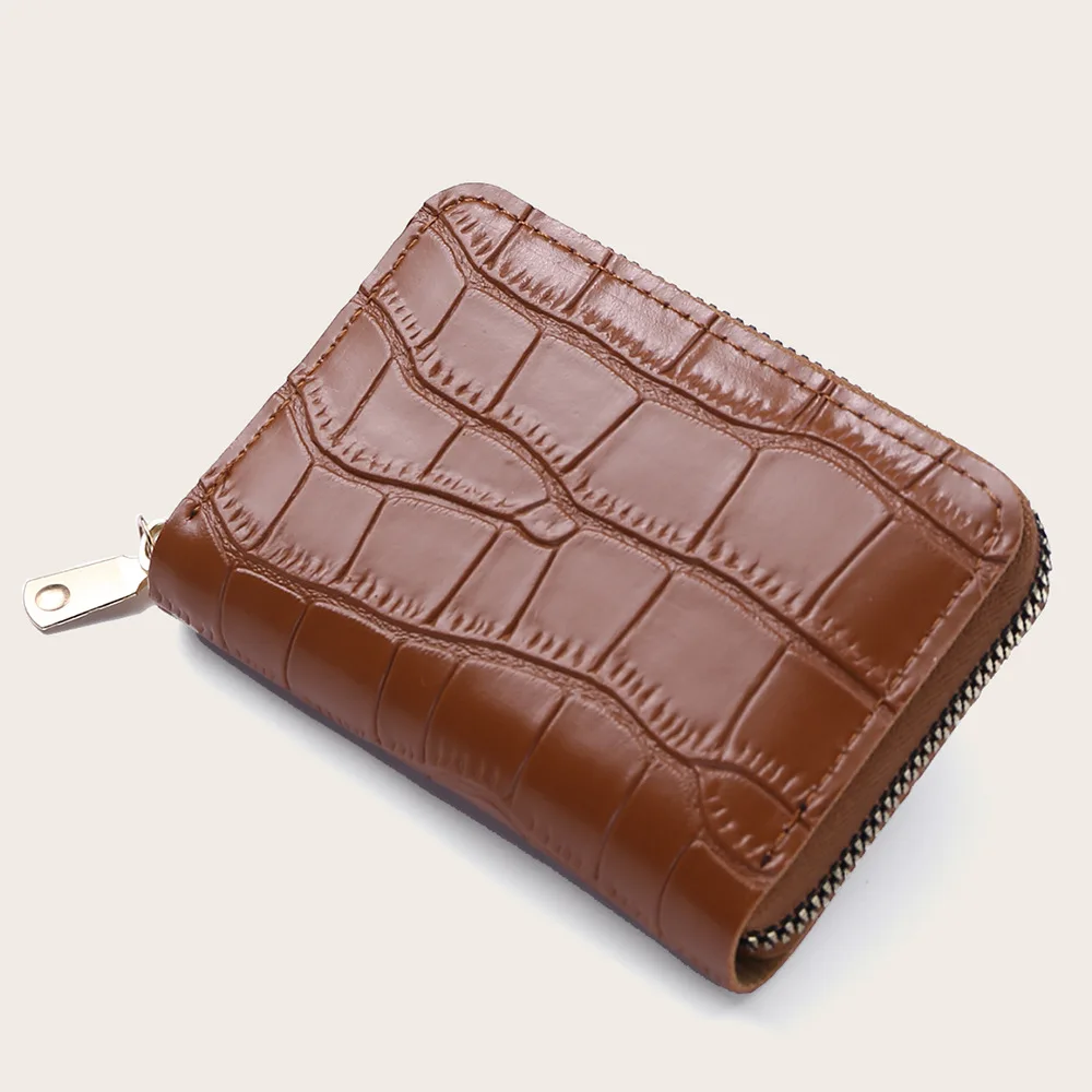 Wholesale card holder wallet women Crocodile multi card holder zipper wallet cardholder