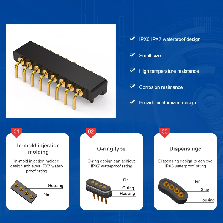 Original Manufacturer Oem Odm Service Power Charge 8 Pin Magnetic Pogo Pin Connector