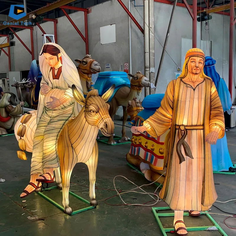 CCFL167 Theme park lantern show figure model lantern zigong jesus character lantern festival