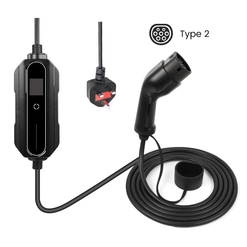 High Safety IP65 Type 2 portable ev charger for below parking and travelling