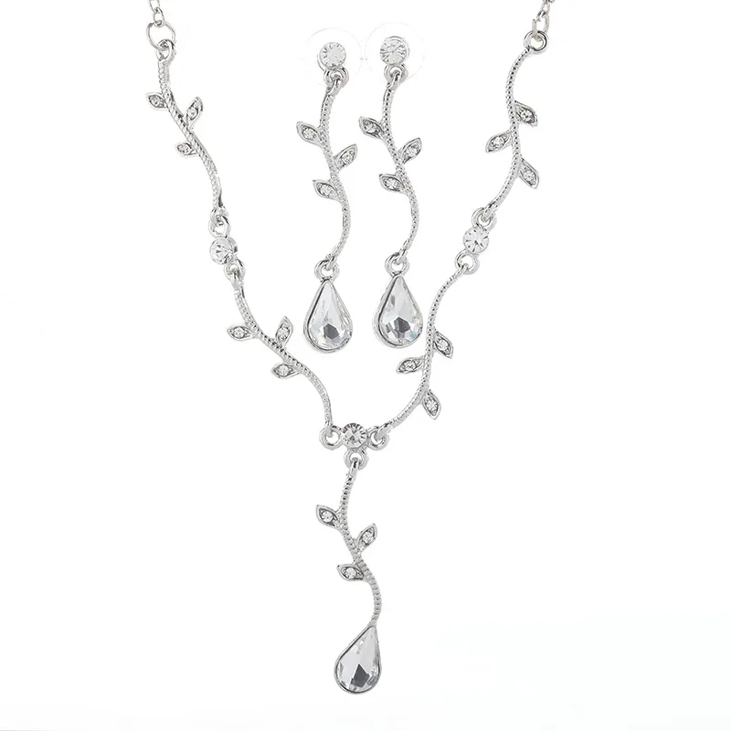 New branch rhinestone necklace graceful and fashionable folding branch wave necklace accessories women