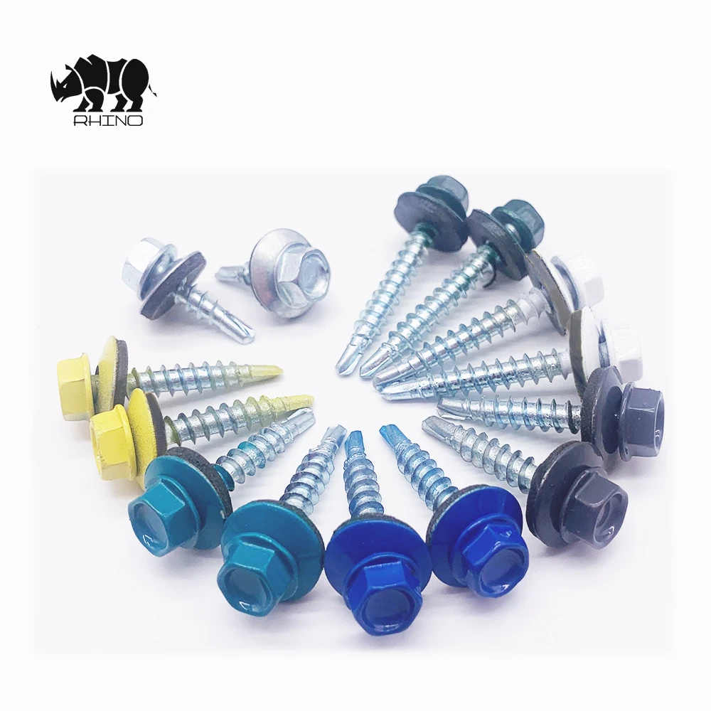 hot selling hex head self-drilling screws color metal painted hex flange head window/wood screws roofing screws