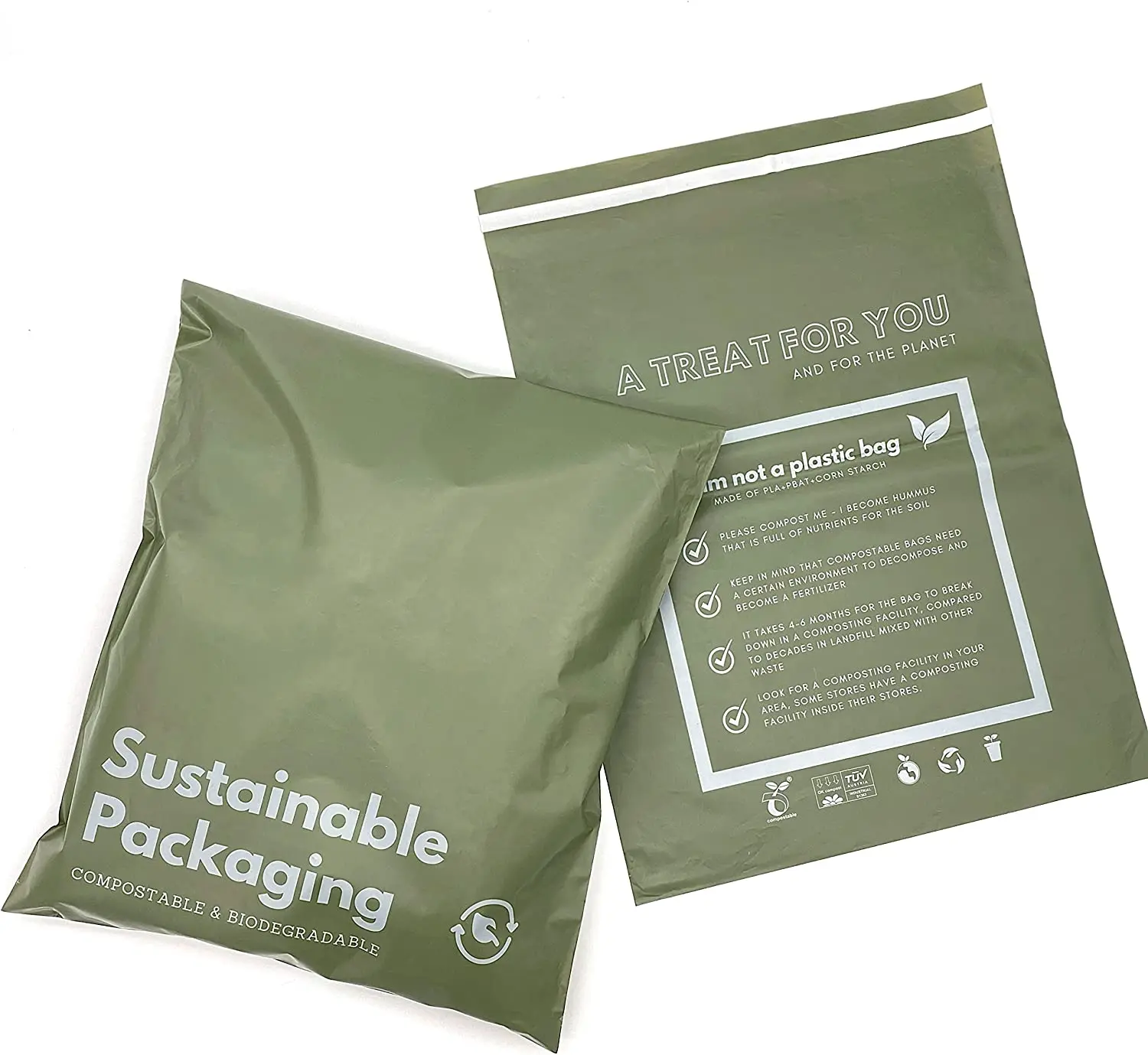 customized shipping padded courier envelopes cornstarch based mailing poly100% biodegradable compostable mailer bag