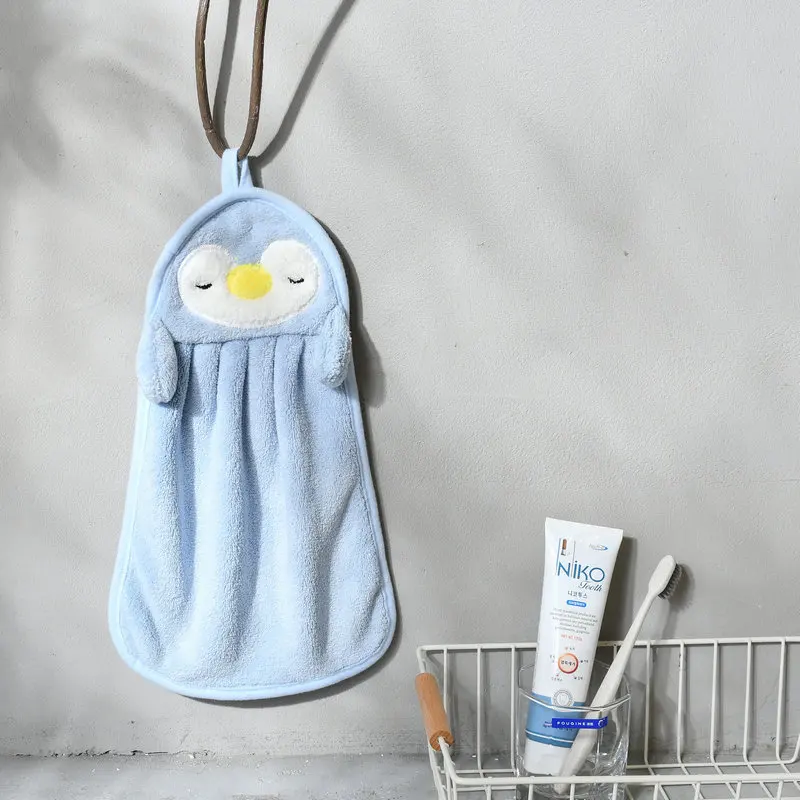 Fashion cartoon animal kitchen towel holder micro fiber absorbent towel hand dry terry towel