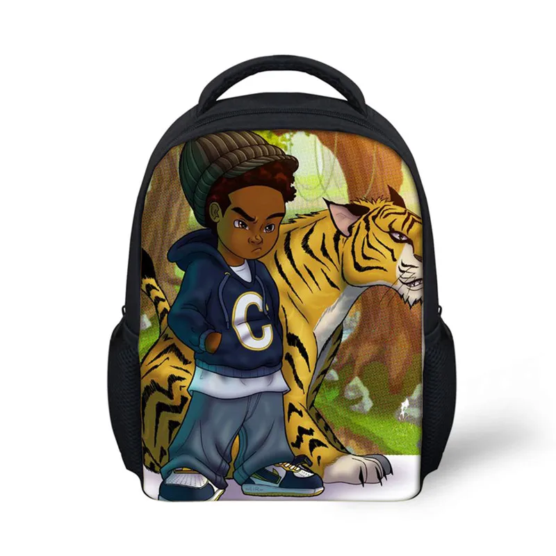 African Black Boys Print Saco De Escola Bookbags Kids Shoulder Bag Children School Bag Baby Bags Child