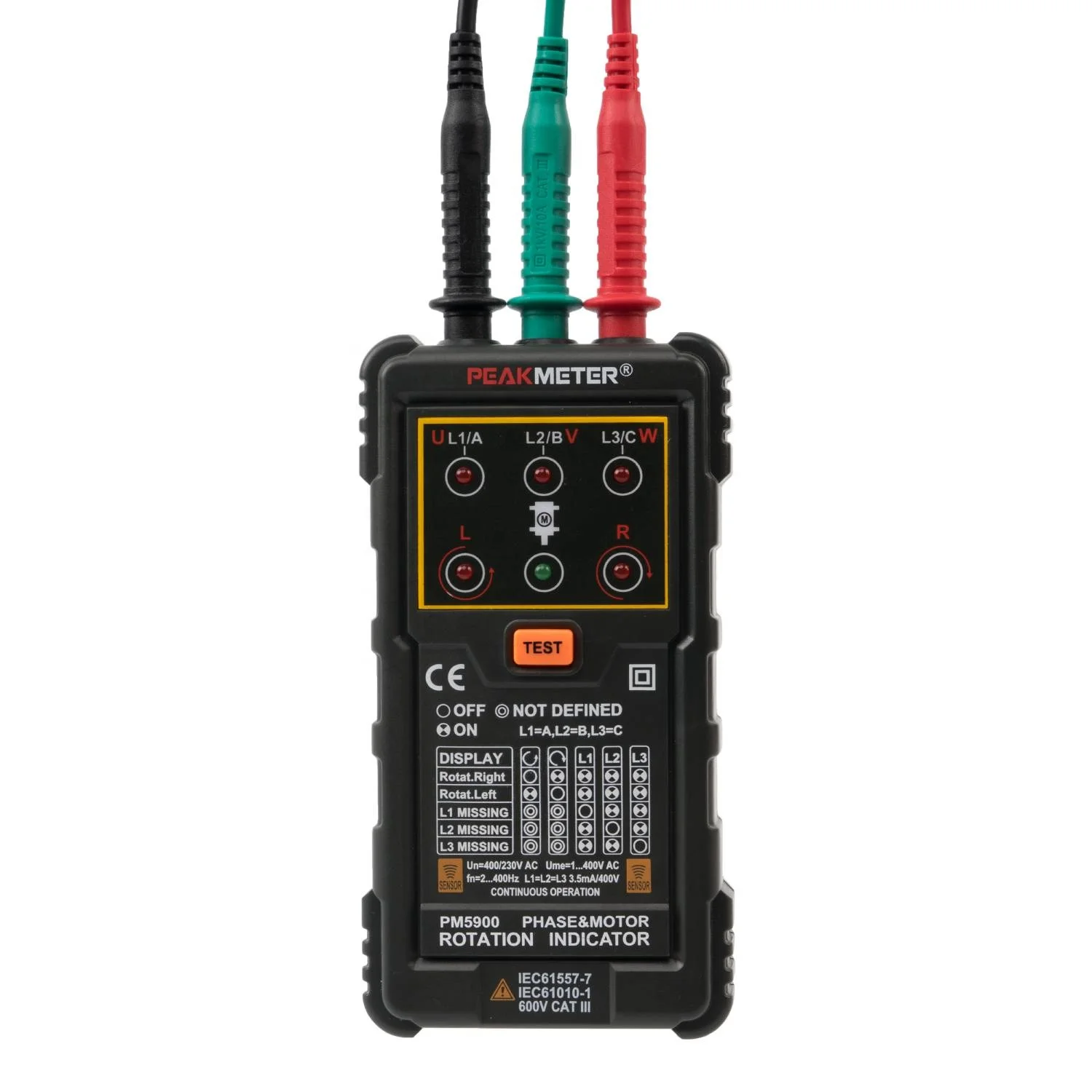 portable 3 Phase sequence and motor rotation indicator PM5900 with low price