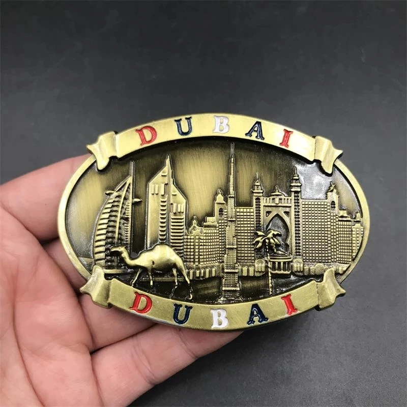 Wholesale Dubai Sublimation Metal Fridge Magnets Tourism Souvenirs Customised Magnets Fridge Souvenirs Customize