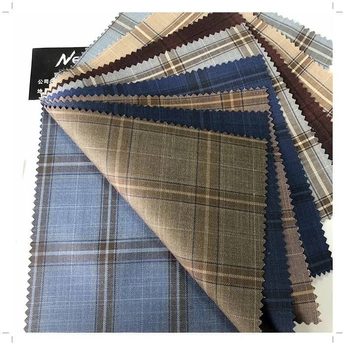 High quality check fabric tr suiting fabric used suits for men
