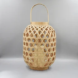 Eco Friendly Camping Lantern Bamboo Weaving Lanterns Rattan Candle Lantern