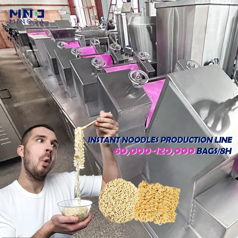 Field Tripsite Visit Customer customization Stainless Steel Large Production Fried Wavy instant noodle production making line