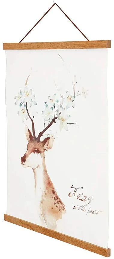 Custom Magnetic Poster Hanger Frame Light Wood Magnet Canvas Artwork Print Dowel Poster Hangers