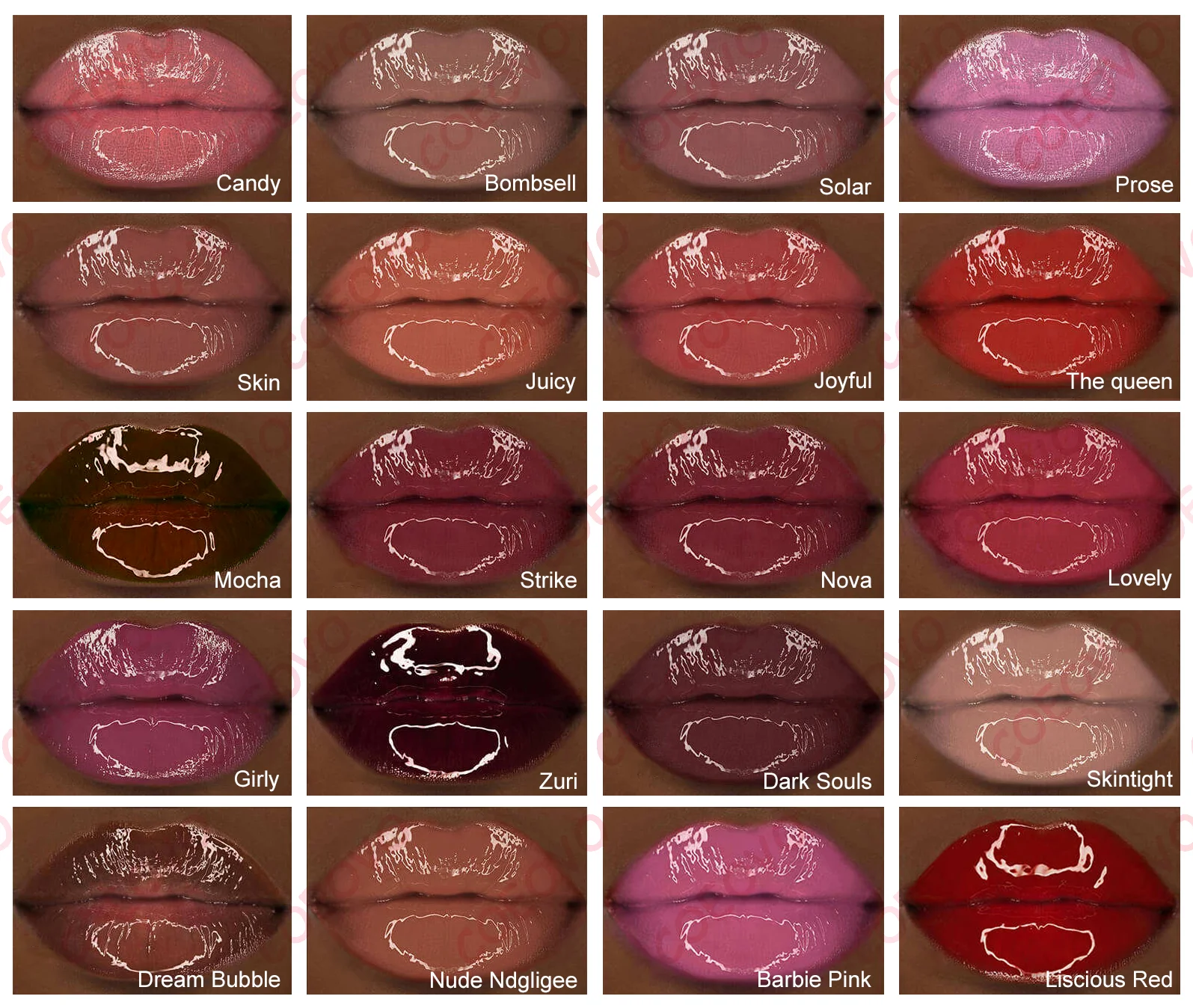 COEOVO Make logo matte glossy mini lip gloss shine lipgloss glossy lip gloss nude lipgloss