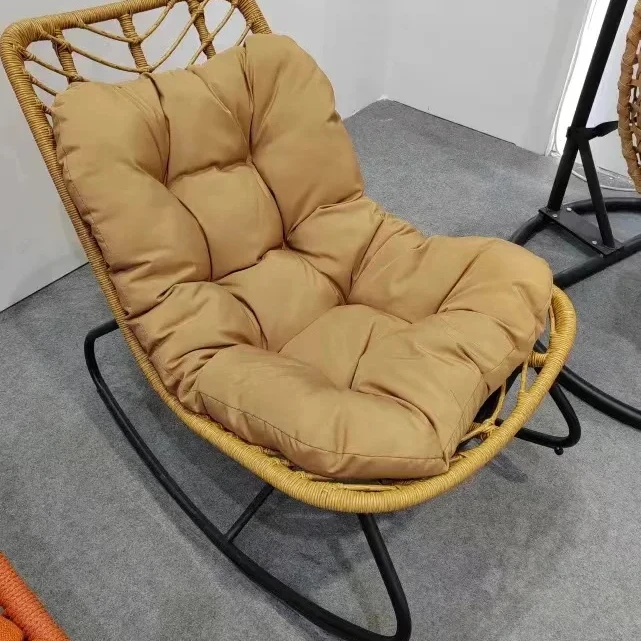 Wholesale Indoor Outdoor Garden Sun Living Room Lounge Chair Balcony Waterproof Rattan Rocking Chair with Good Quality