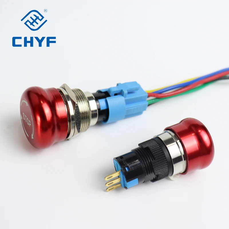 Waterproof small mini Push Button Switch 19mm big red dome metal mushroom push button switch emergency stop switch
