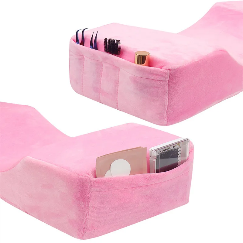 XIUSUZAKI Makeup Salon Neck Support Eyelash Pillow With Pocket Soft Grafting Eyelashes Extension U-shaped Pillow