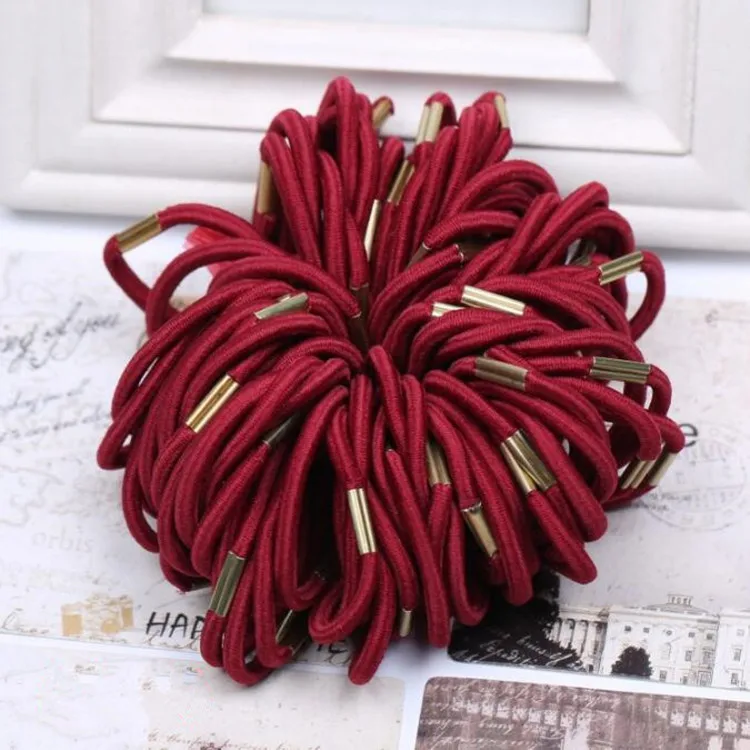 custom Width Rubber Bands Solid Hair Bundles Ponytail Holder Elastic Hair Ring For Girls