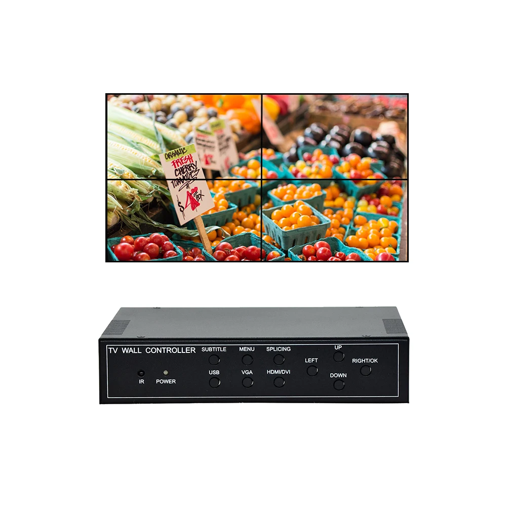 Video wall composit2x2 1080p Multiple video input signal selection with 1x HDMI,DVI, VGA,USB
