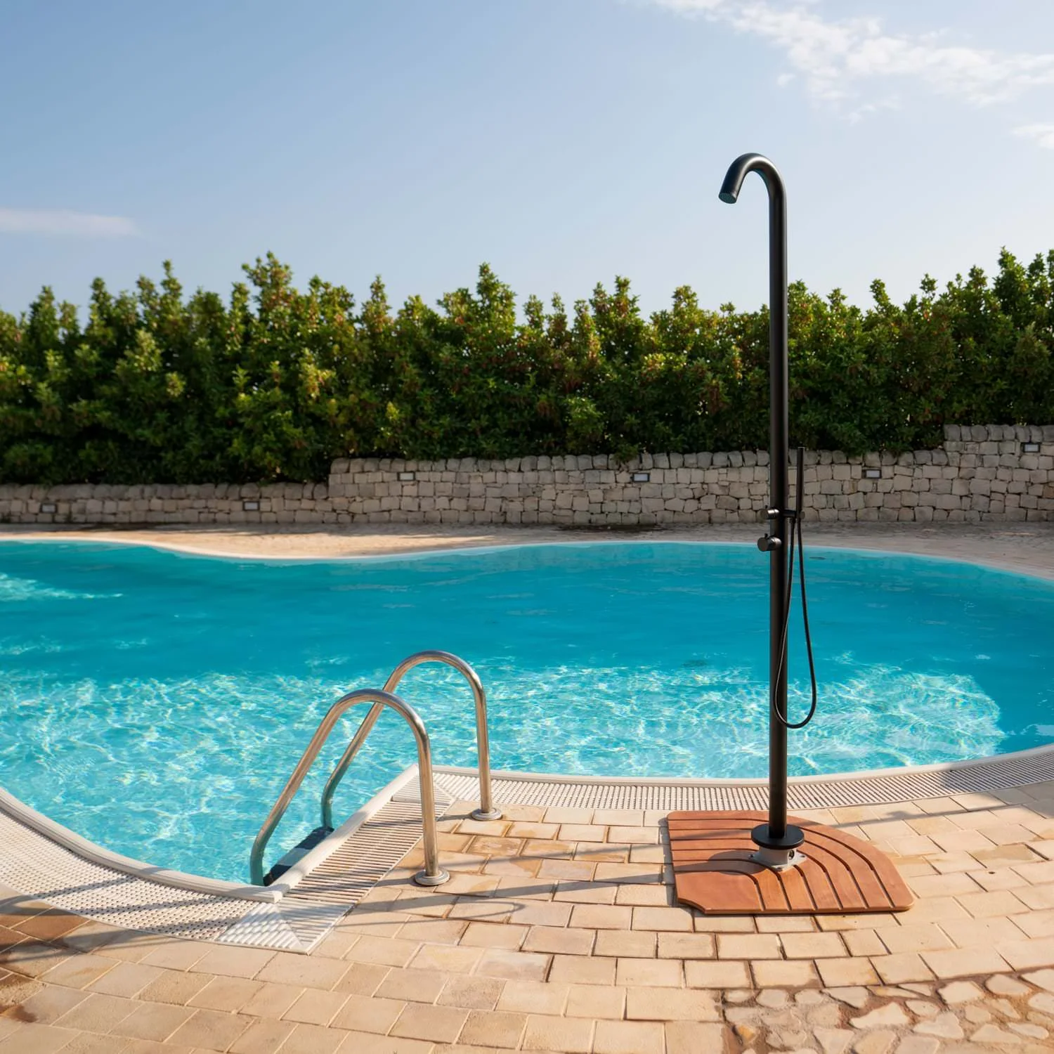 Best Quality Italian Design Shower Steel Aisi 316L Black Outdoor Sined Shower Alghero Black For Export