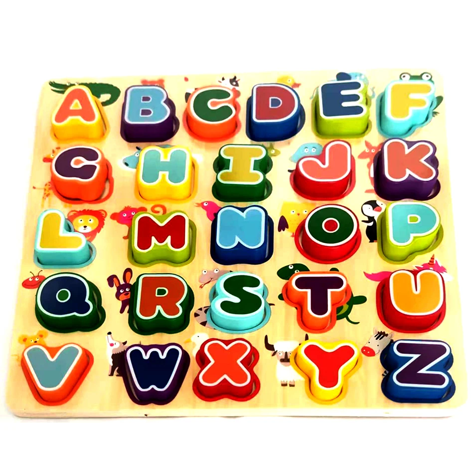 Customised Wooden Alphabet Jigsaw Puzzles Educational Kids Toys Education