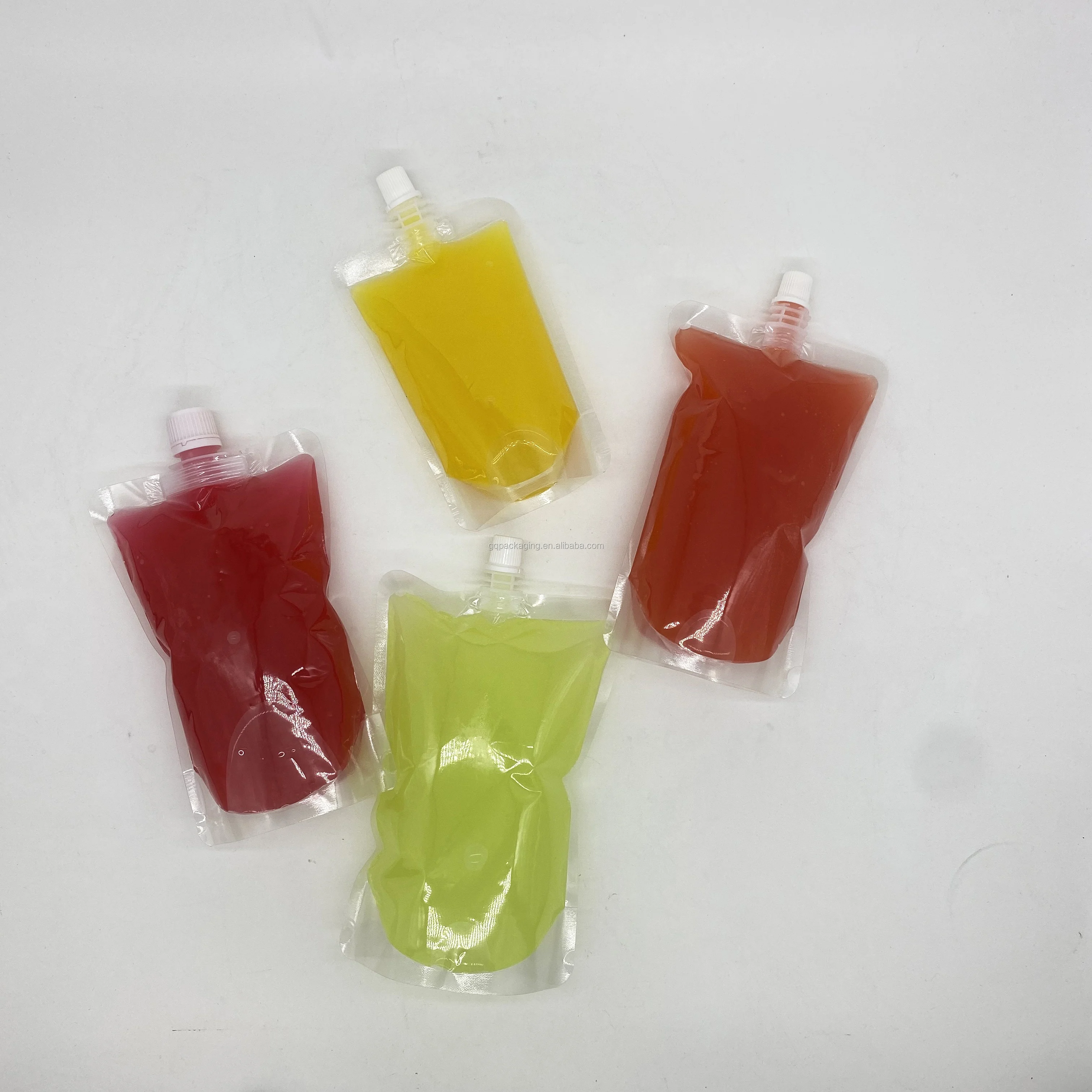 500ml juice transparent bag for sauce liquid pouch spout reusable plastic packaging spout pouch 1Pack=100 Pieces