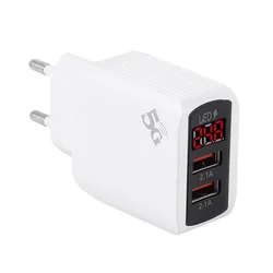 Hot-selling high-quality data shows that travel charger 5V/2.1A power supply digital display USB mobile phone charger