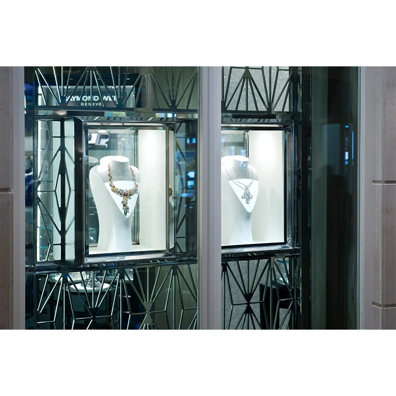 LUX Design Eco-Friendly Jewellery Shop Equipment Jewellery Shop Fitting Display,Wood Jewelry Display Showcase