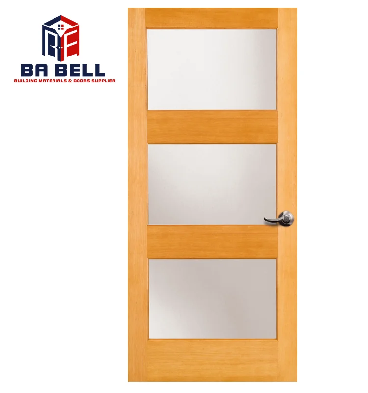 Patio Beautiful Glass Wooden Door Design Oak Wood Frame Sliding  Entrance Bifold Customized Inner Doors
