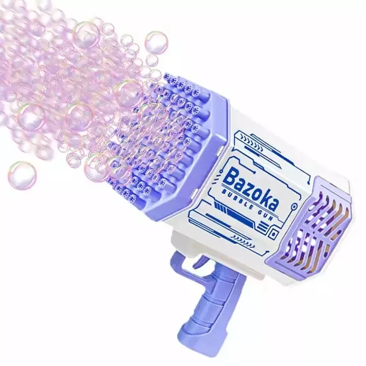 Bemay Toy Soap Bubbles Machine Rocket Boom Bubble Toys 69 Hole Gatling Plastic 69 Holes Bubble Gun Summer Toy