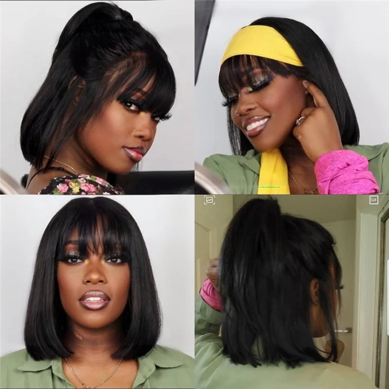 180% density color 5x5 free sample of silk top full lace 10a Brazilian short bob finger waves pixie cut with bang human hair wig