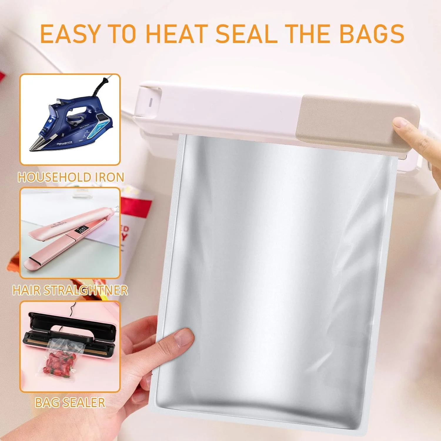 Extra Thick Aluminum Foil Pouch Heat Sealed Mylar Vacuum Bags For Food Storage Long Term Fresh Saver Grains Meat Dehydrated Food