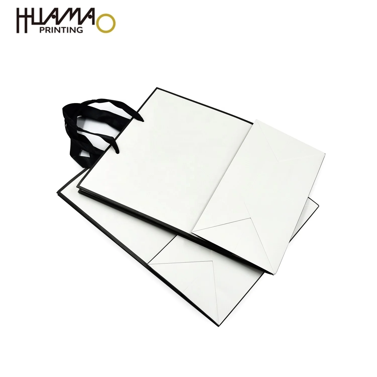 China Supplier Custom Logo Printed Paper Gift Bag White Clothes Shopping Bag Ribbon Handle Paper Gift Shopping Bag