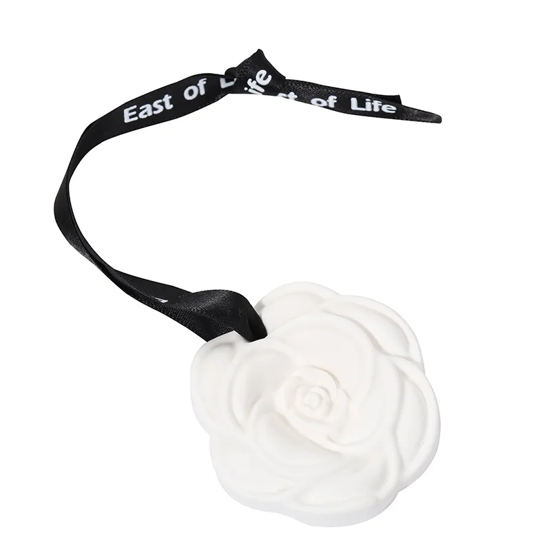 Wholesale camellia car aromatherapy hanging piece home wardrobe aromatherapy wax piece gypsum scented piece air freshener