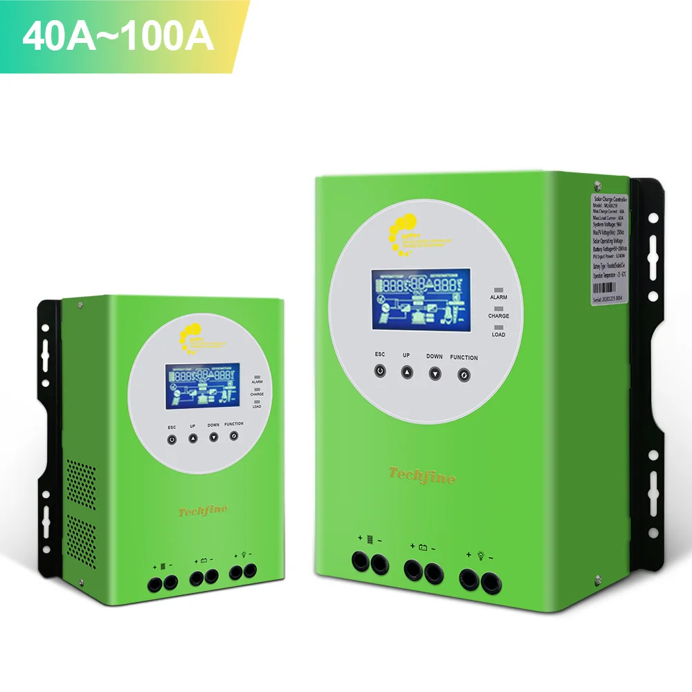 Techfine MPPT Controller 12V 24V 36V 48V Battery Regulator solar panel Charge Controller 40A 60A 80A 100A MPPT
