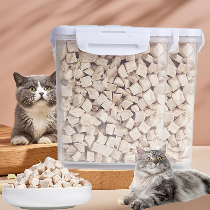 Хит продаж, 2024 лиофилизированные лакомства с высоким содержанием белка, сублимированные куриные кубики, сухие собачьи закуски, корм для собак