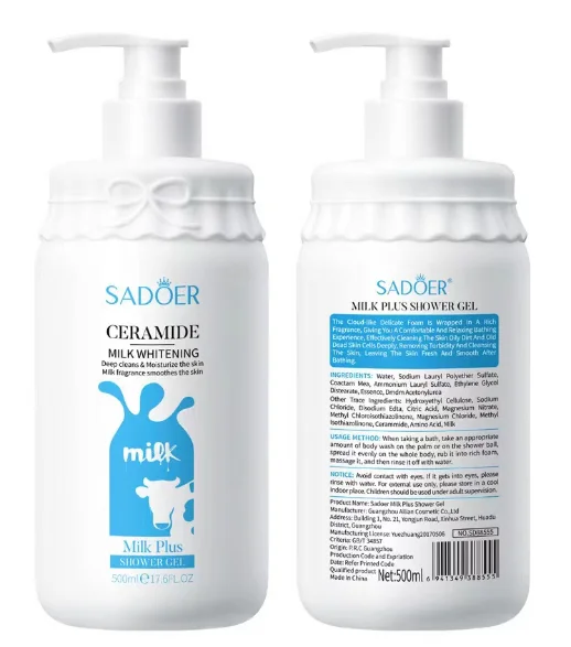 Sales of private brand SADOER Milk shower gel pure soft water moist tender care skin shower cream
