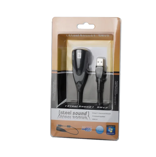  Внешняя звуковая карта USB 7 1 адаптер 5HV2 к 3D CH гарнитура микрофон разъем 3 5