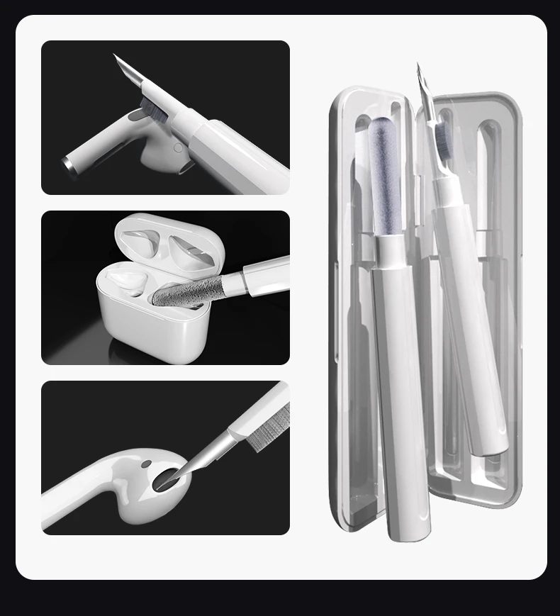 LOGO Customized Airpodes cleaning pen cleaner kit for airpod pro 3 in 1 earphone Cleaning Kit airbuds cleaning pen