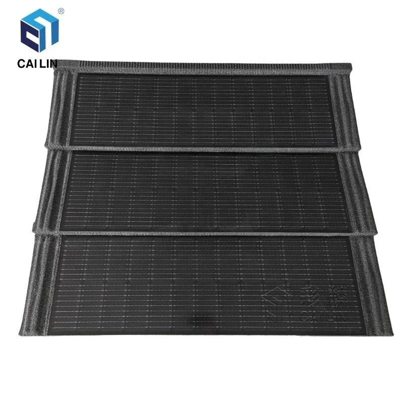 BIPV Greenhouse Glass Panels Rooftop Solar Panels Monocrystalline Silicon Stone Coated Roofing Tile
