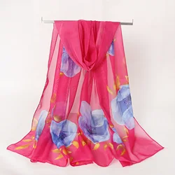 BESTELLA Hot Sale Lotus Design Women's Chiffon Scarf Lightweight Fashion Sheer Scarfs Shawl Wrap Scarves