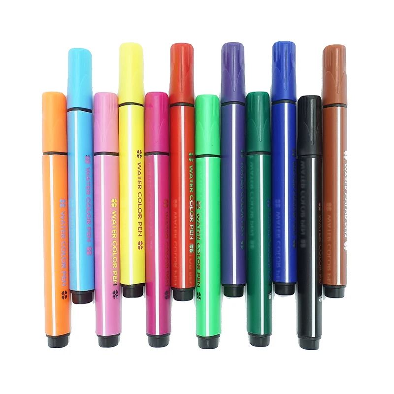 Пользовательские уникальные 12 видов цветов эскиз акварельных маркерных ручек набор для рисования тонкая грань