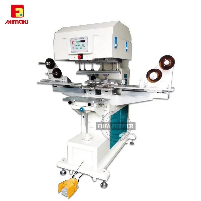 Economy 2 Color Ink Cup Tampo Printing Machine with Shuttle Working table / auto cleaning pads