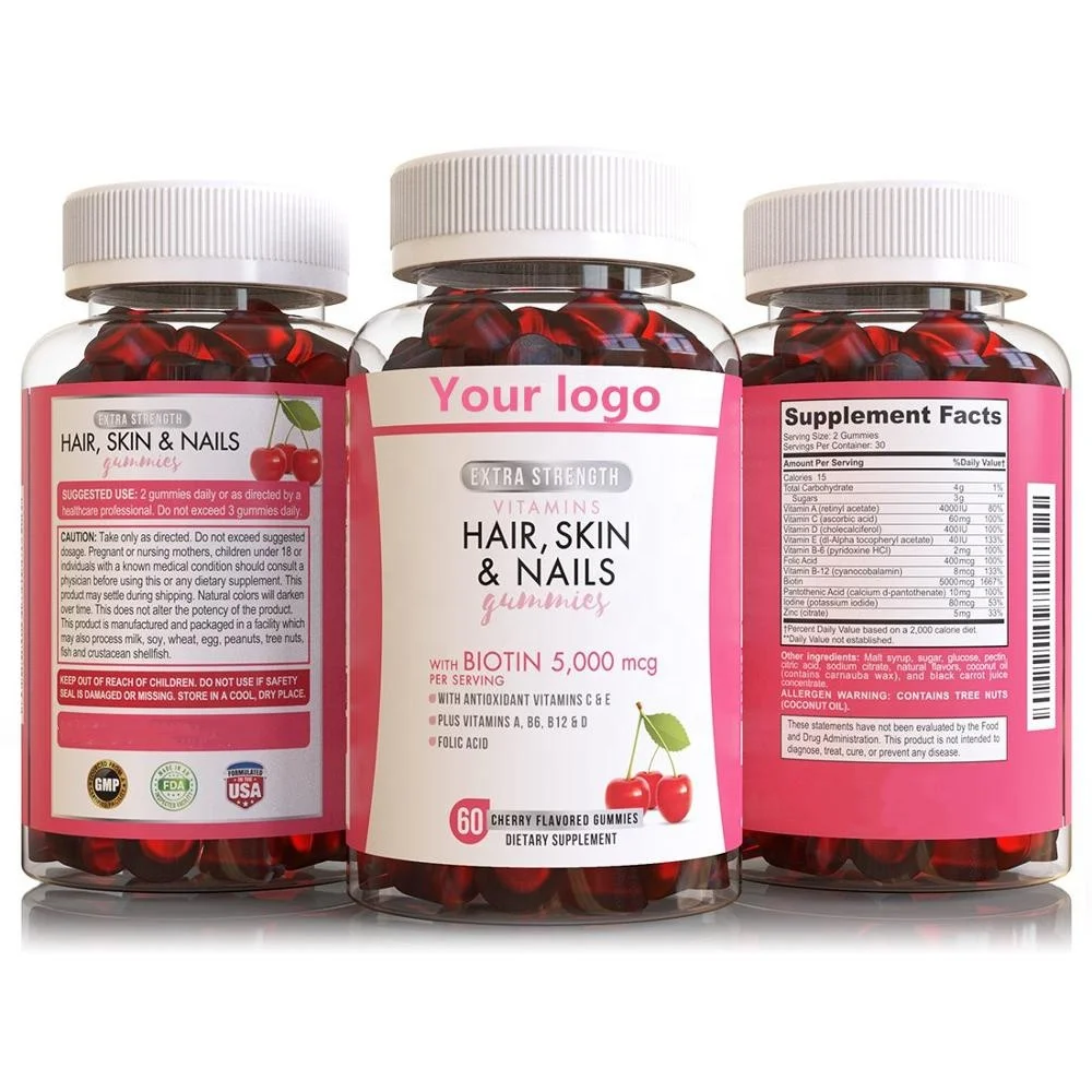Hair Growth collagen gummies biotin vitamin gummies for hair nail skin