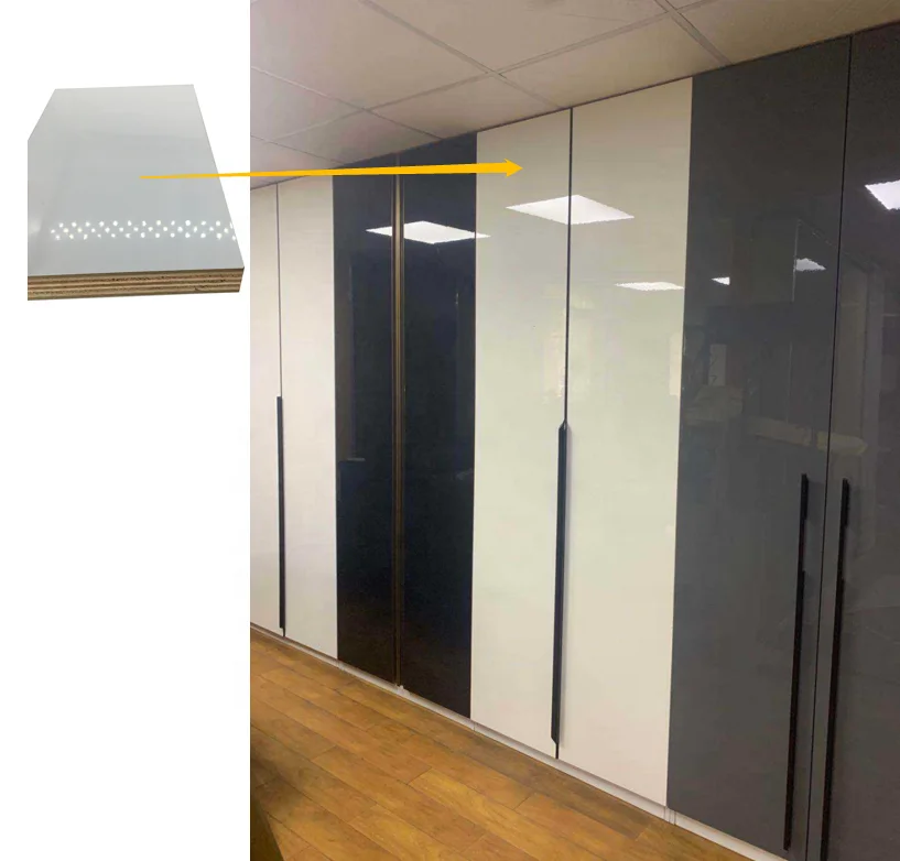 high glossy uv maple plywood 4*8 16mm 18mm uv clear coated birch plywood for making cabinets