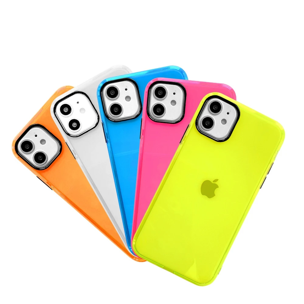 New Products Unique Florescent Clear Color Soft TPU Phone Case For iPhone 11 Pro Max X XR XS Max 7 8 Plus Back Cover
