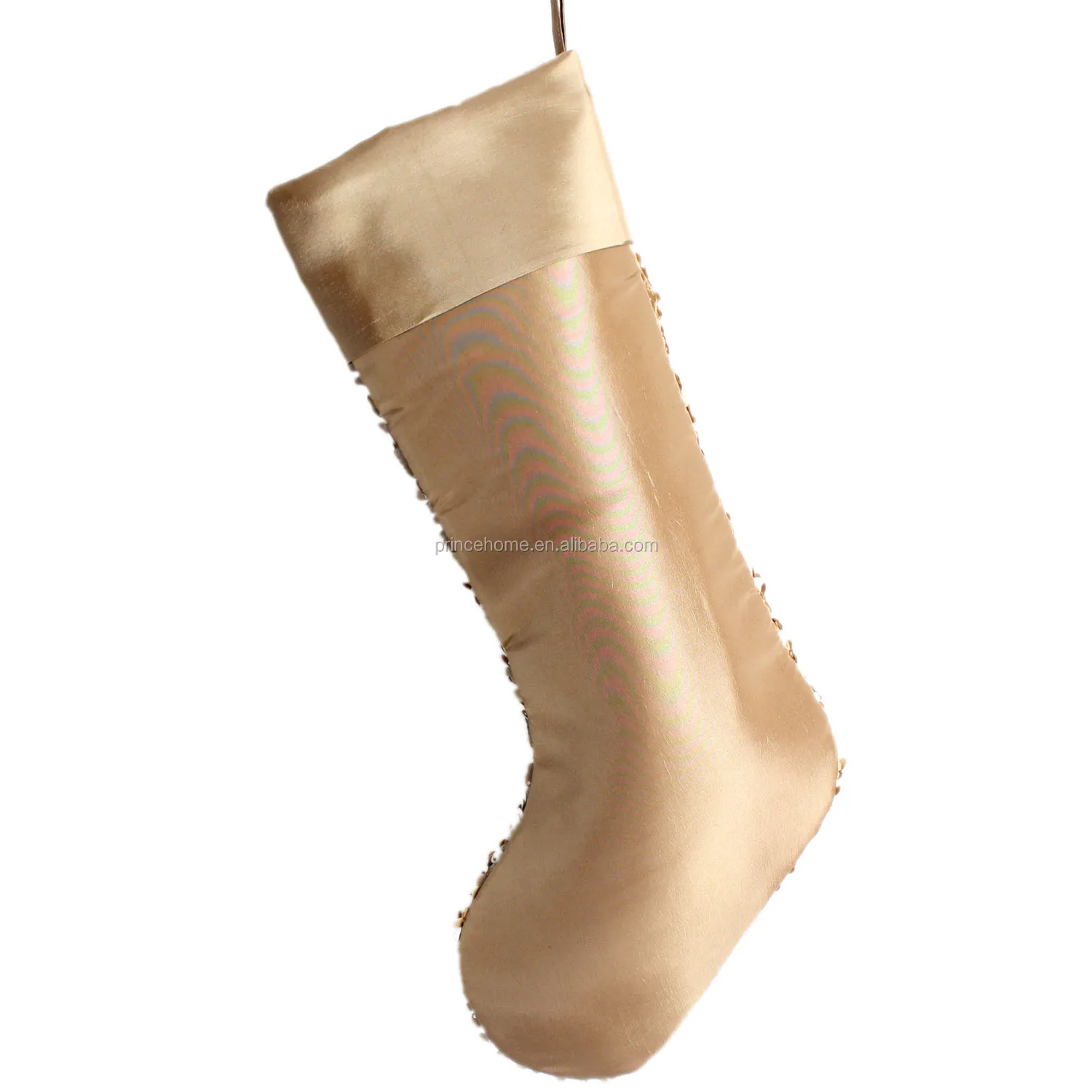 
Gold/Silvery Sequin Sparkle Bling Bling Body with Faux Silk Cuff Luxury Christmas Stocking 