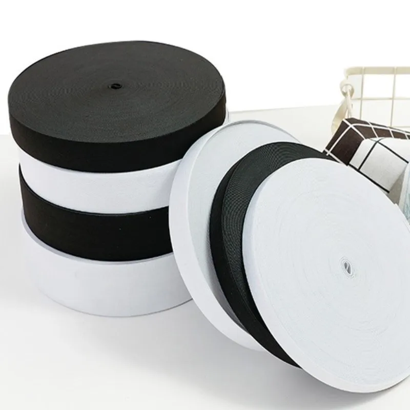 High elasticity crochet knitted elastic band black and white custom wide knitted elastic bands for garment