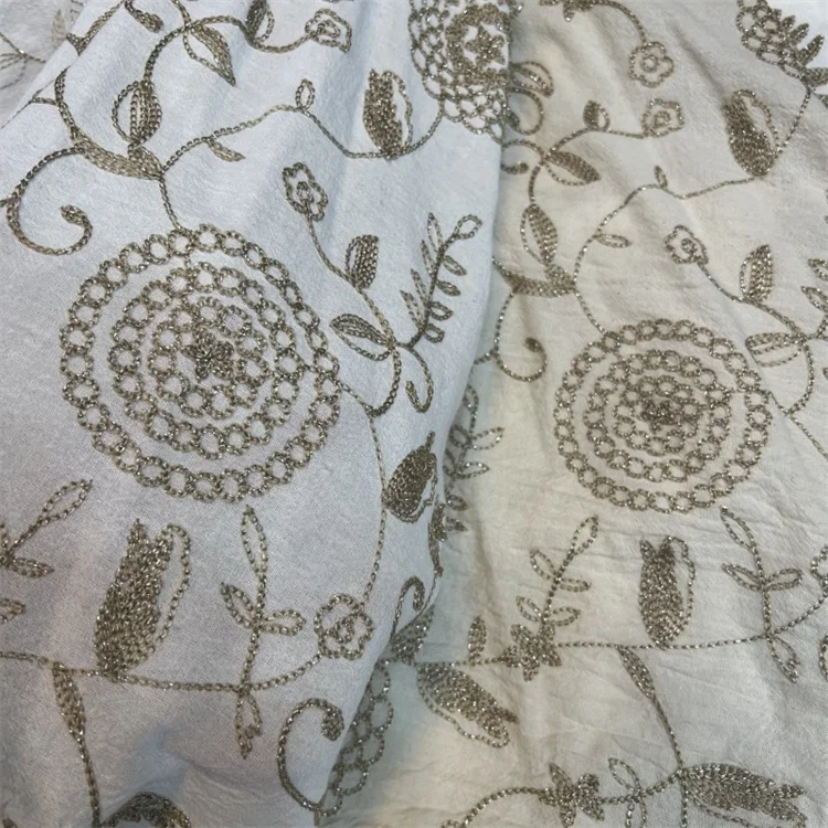 New Popular Fashion Style Gold Metallic Embroidery Thread Cotton and Polyester for Clothes Embroidered Pattern